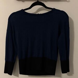 Banana Republic Navy and Black Crew Neck Sweater